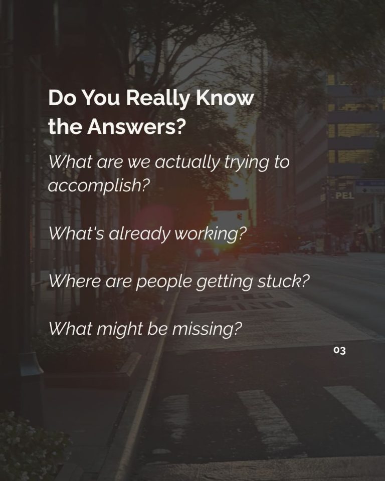 Marketing strategy slide about defining the objective, what’s working, what’s missing and the real problem
