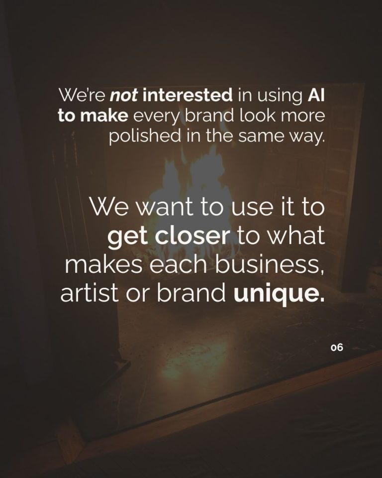 AB Strategy uses AI not to make every brand look polished in the same way, but to get closer to what makes each business, artist or brand unique.